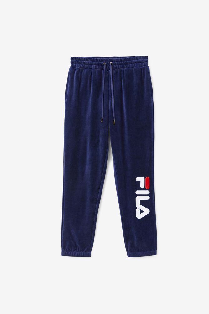 Fila Pants Mens Navy - Mansur Velour - Philippines 8654013-NZ